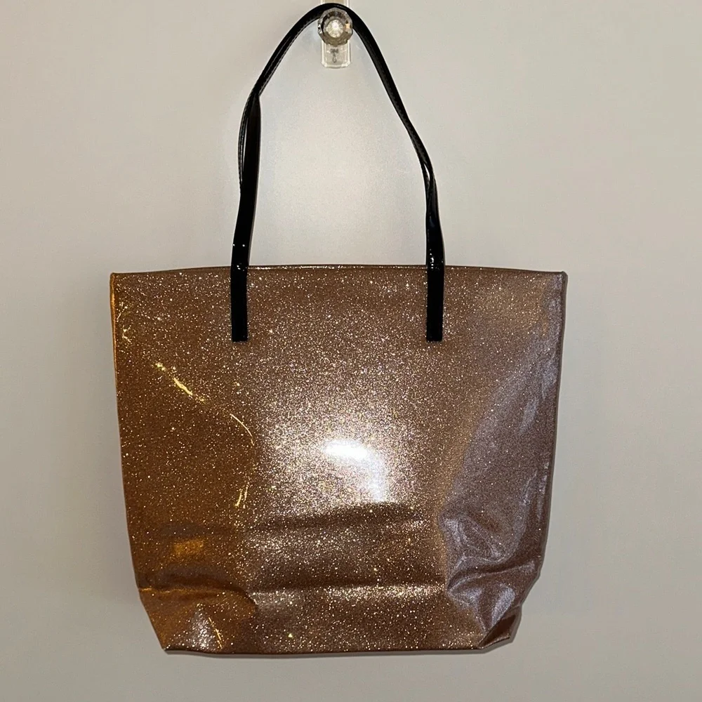 Kate Spade Rose Gold Sparkle Bon Shopper Tote